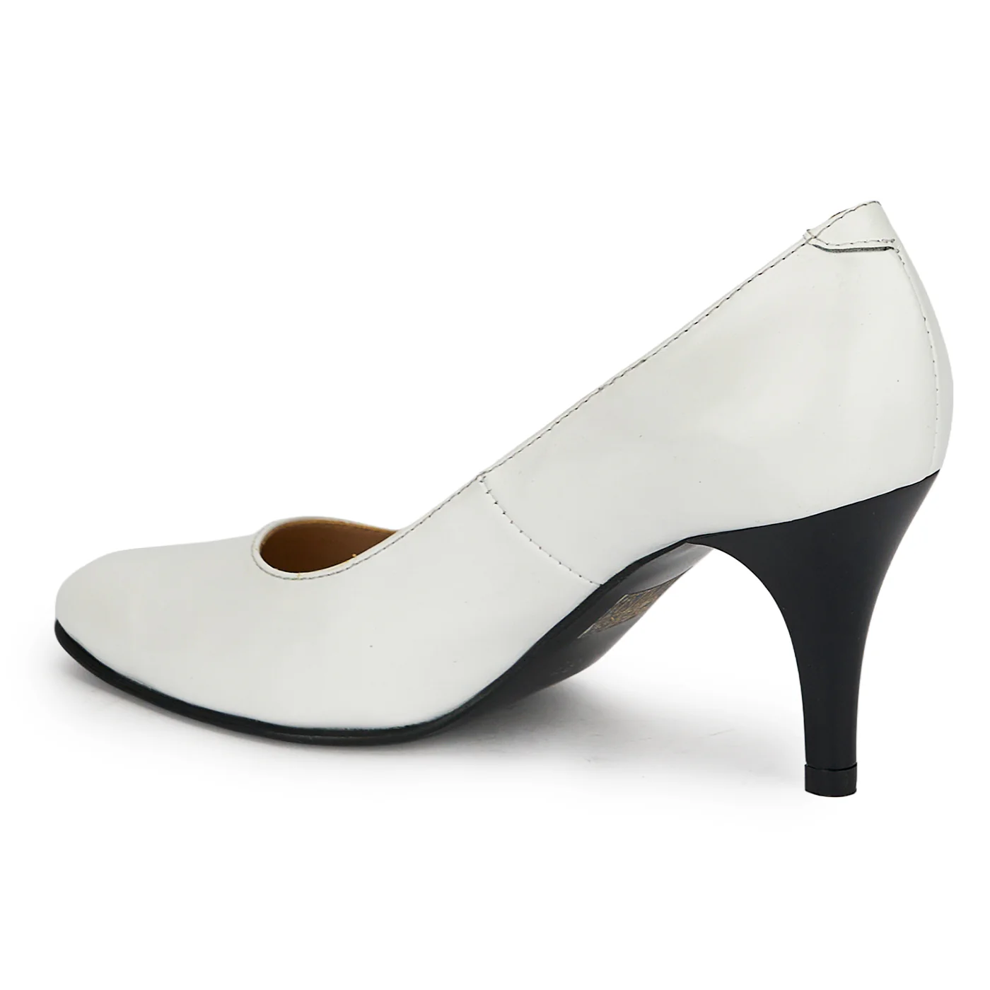 Pantofi din piele naturala alba cu toc subtire 7.5 cm 19360 - Image 2