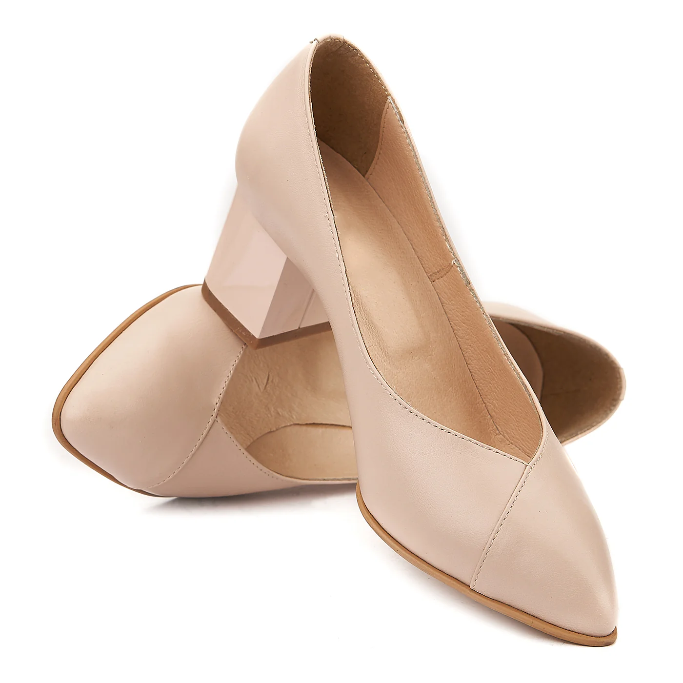 Pantofi din Piele Naturala Cream 4034 - Image 4