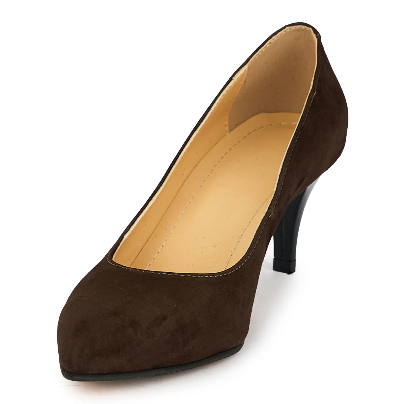 Pantofi din piele naturala maro cu toc subtire 6.5  cm 19358 - Image 3