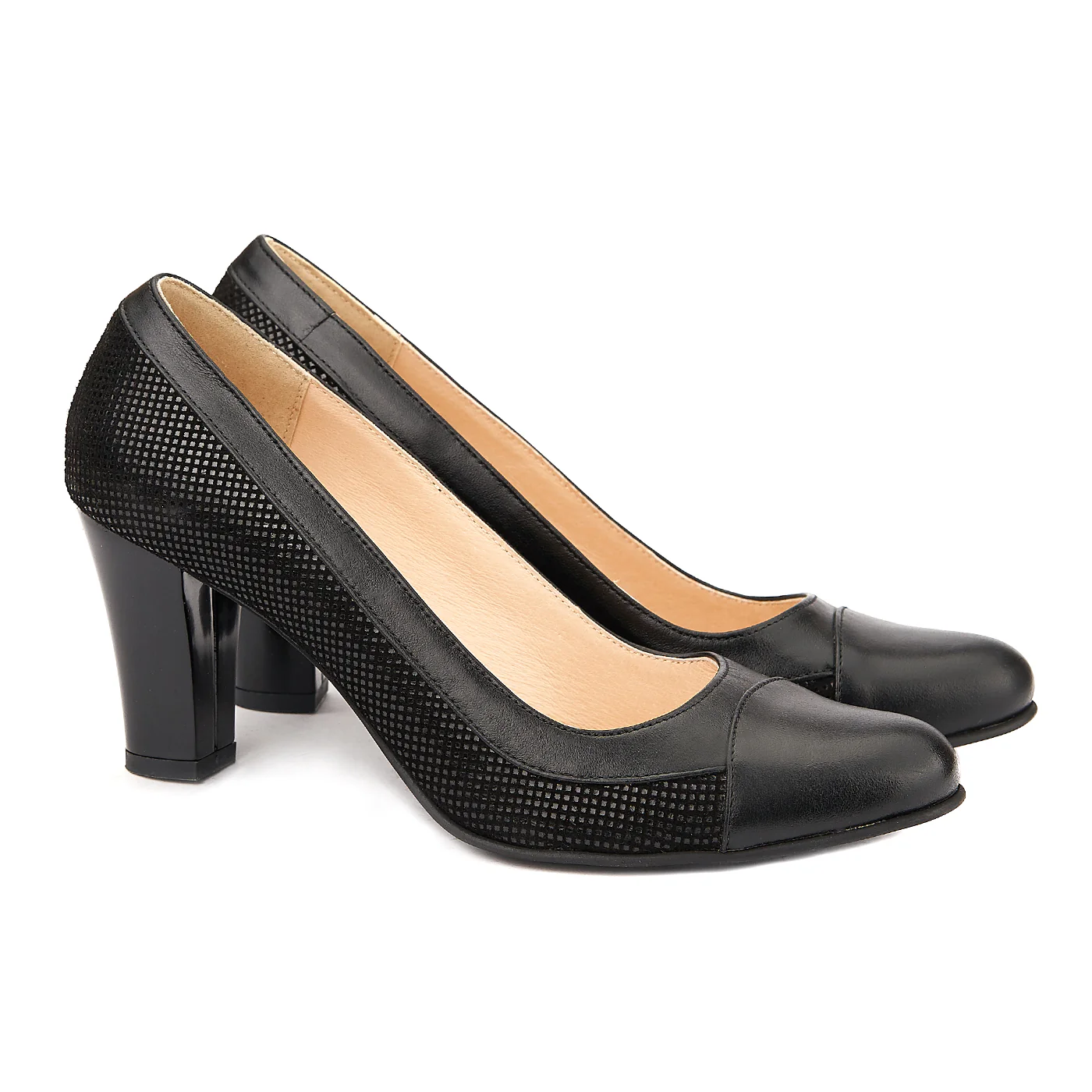 Pantofi din Piele Naturala Neagra 4041