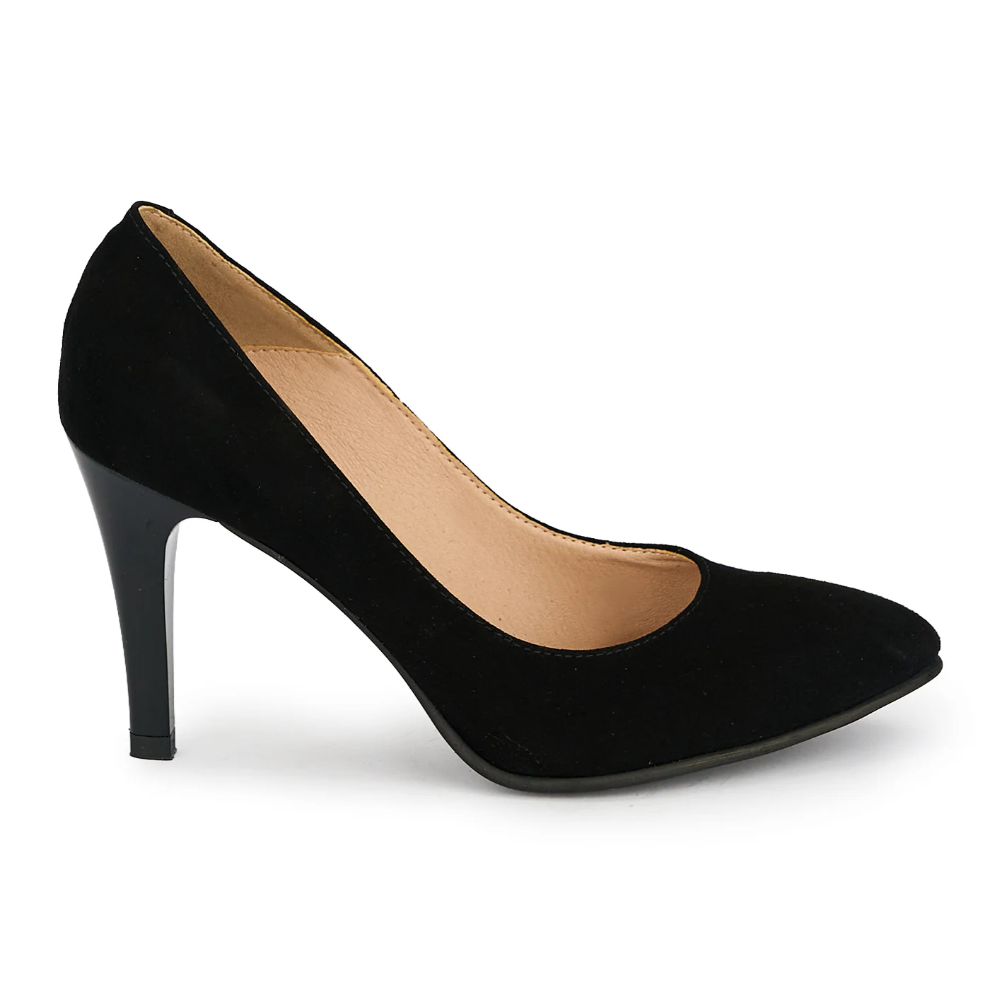 Pantofi din piele naturala neagra cu toc subtire 9 cm 19356