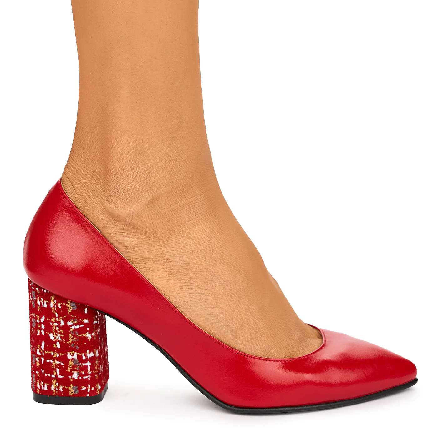 Pantofi din Piele Naturala Rosie 10554