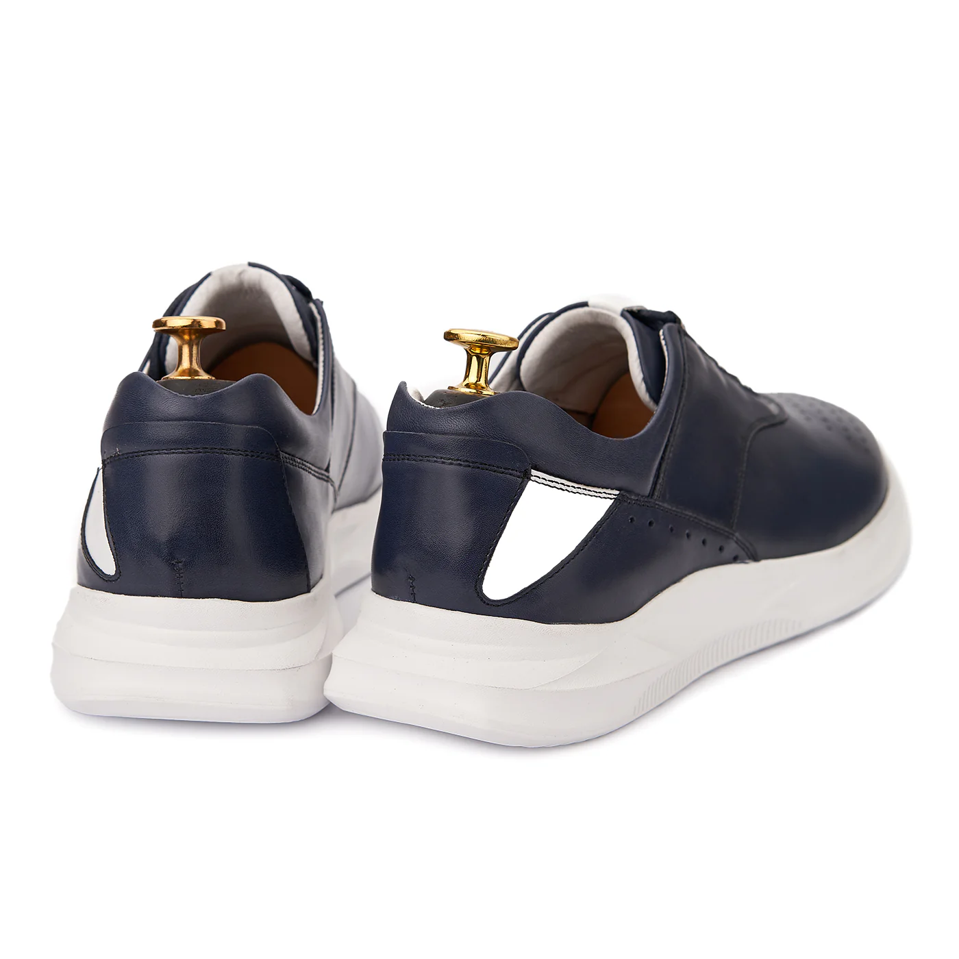 Pantofi din Piele pentru Barbati Bleumarin Casual 1020 - Image 2