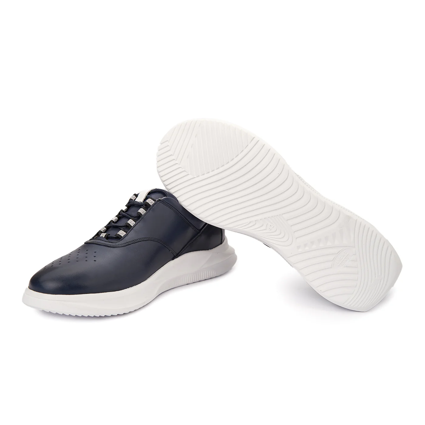Pantofi din Piele pentru Barbati Bleumarin Casual 1020 - Image 3