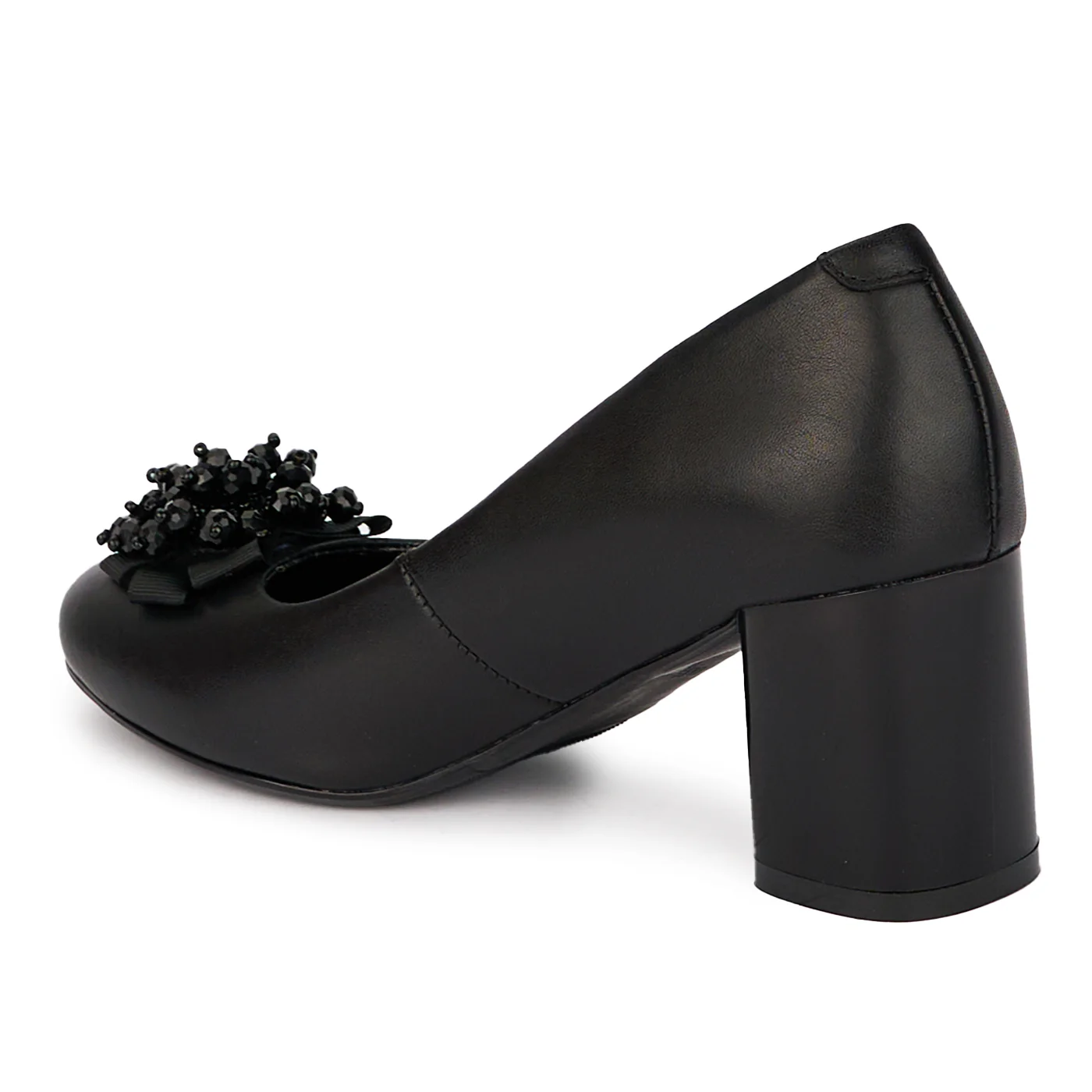 Pantofi eleganti dama din piele naturala neagra 18019 - Image 2