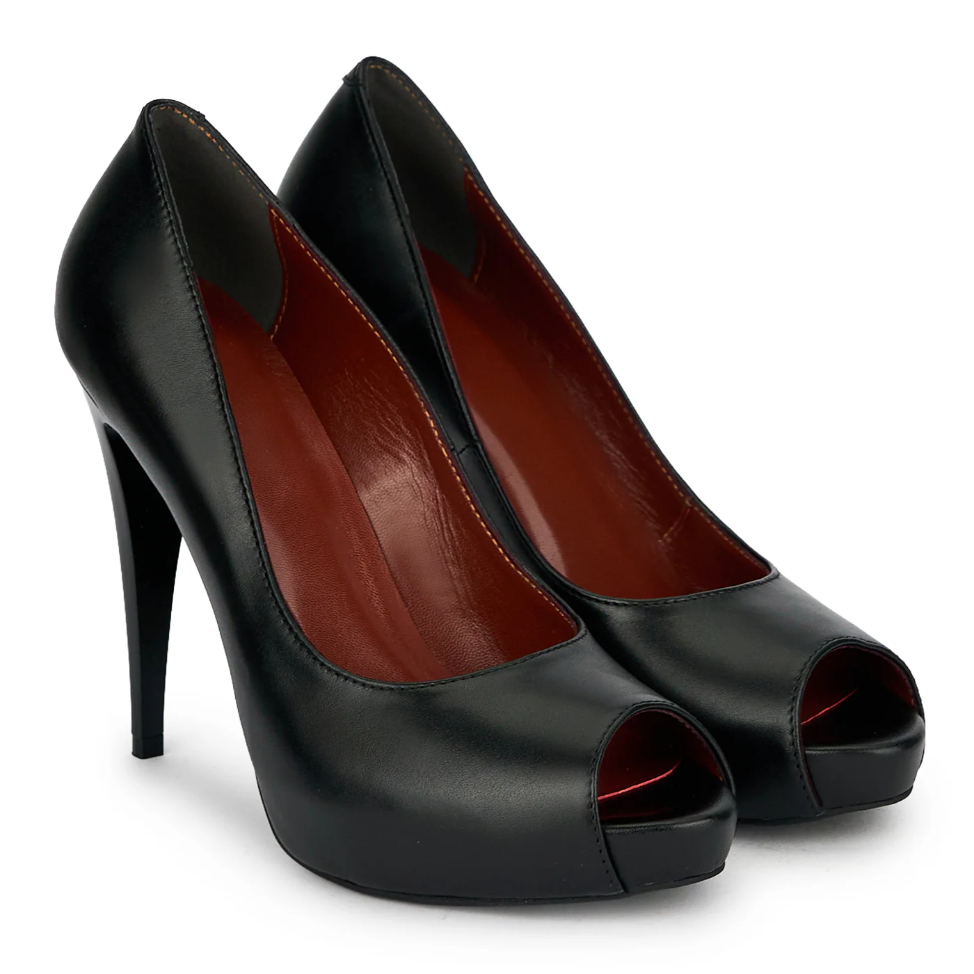 Pantofi eleganti dama din piele naturala neagra cu toc subtire 11.5 cm 19482 - Image 4