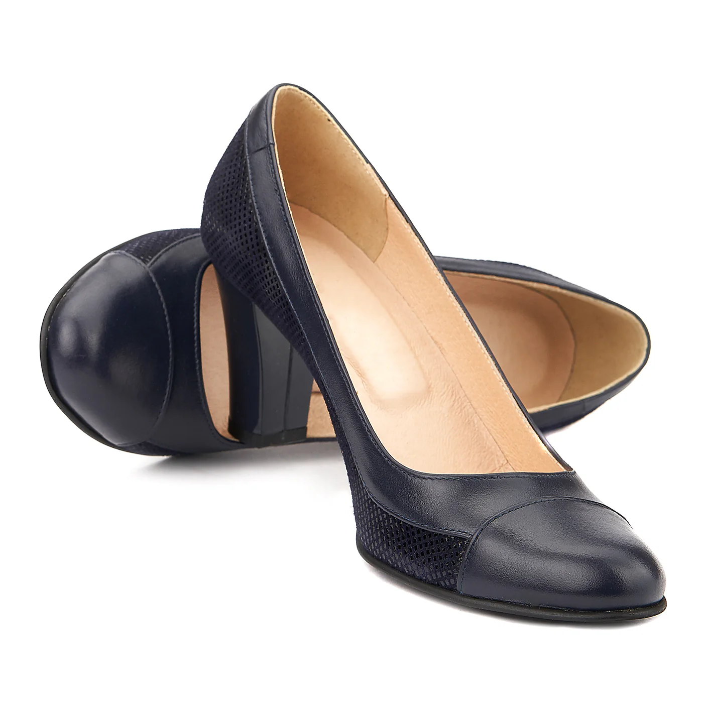 Pantofi Eleganti din Piele Naturala Bleumarin  4043 - Image 4