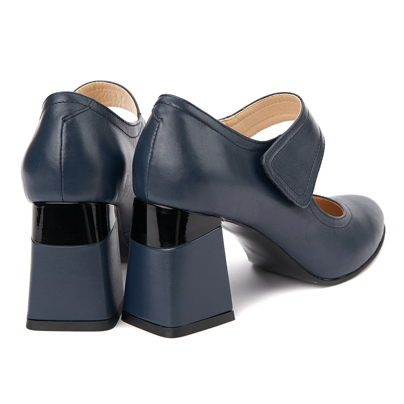 Pantofi eleganti din piele naturala bleumarin 4382 - Image 2