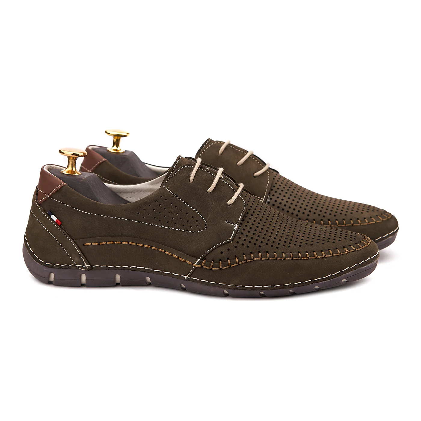 Pantofi Kaki Casual Confort din Piele 0116