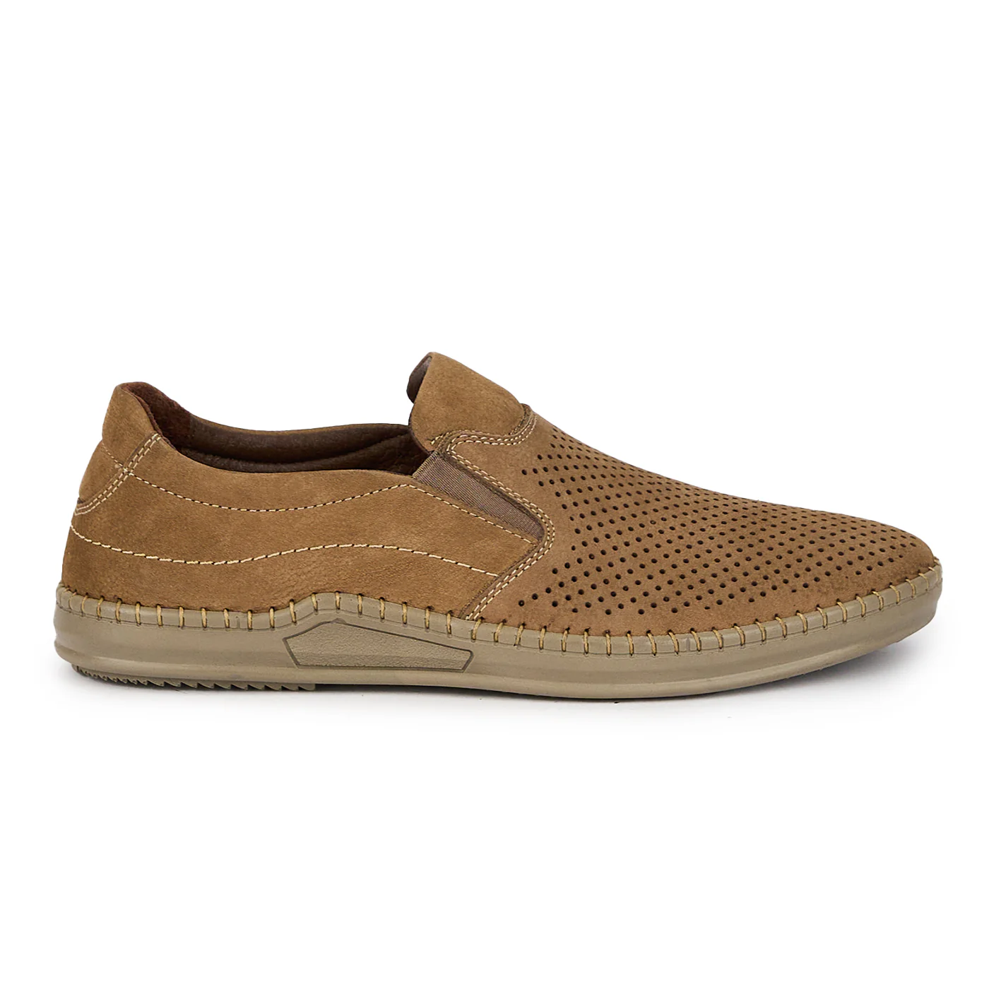 Pantofi perforati barbati din piele naturala maro 7745