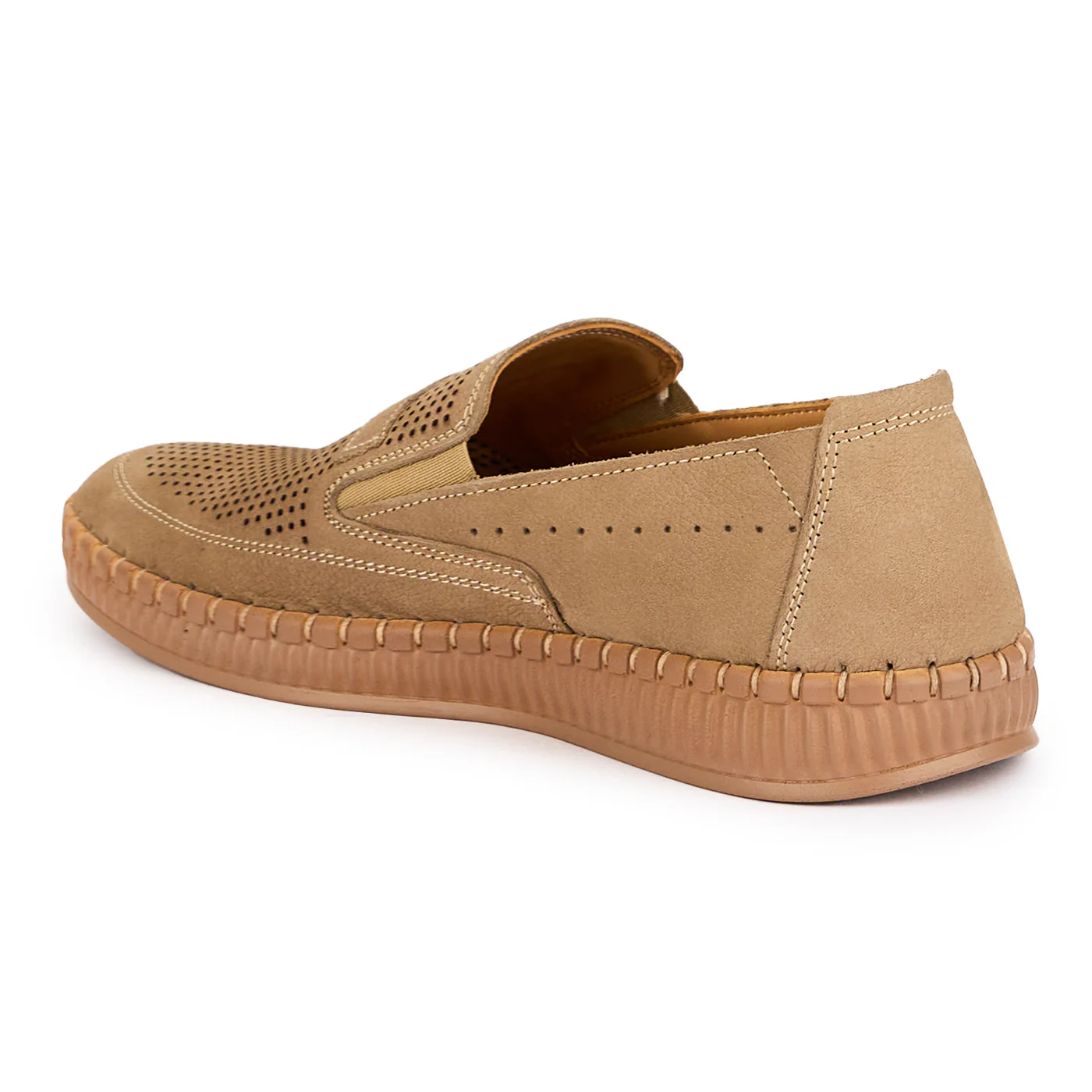 Pantofi perforati barbati din piele naturala maro 7757 - Image 2