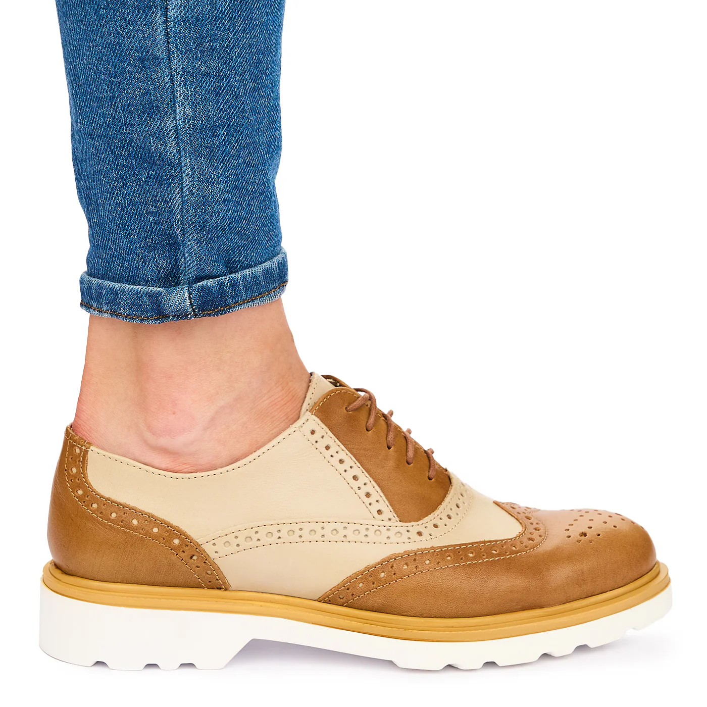 Pantofi Piele Maro Dama Casual cu Talpa 3.5 Cm 10644