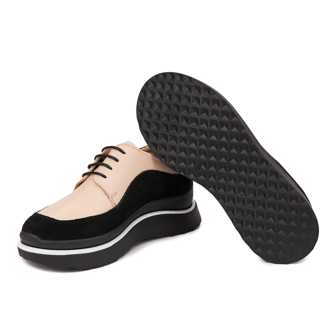 Pantofi Piele Naturala bej si negru 1635 - Image 3