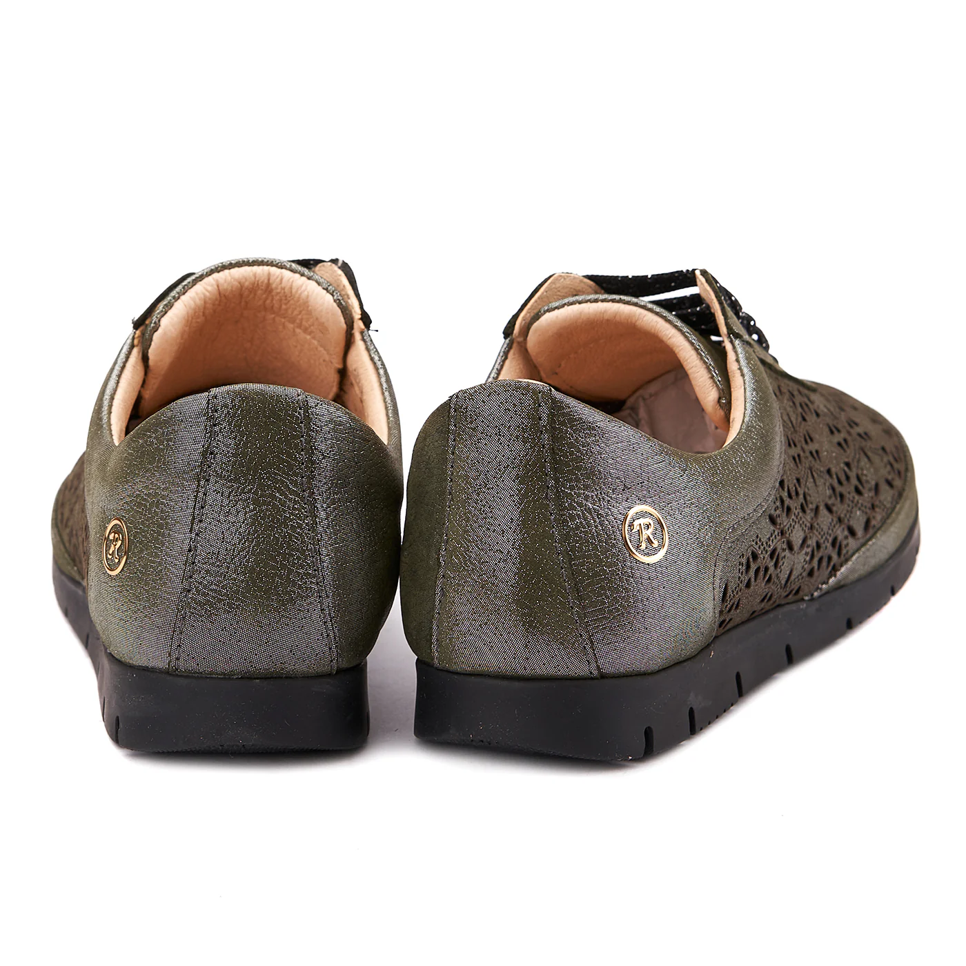 Pantofi Piele Naturala Casual Dama cu Siret Bronz 1428 - Image 2