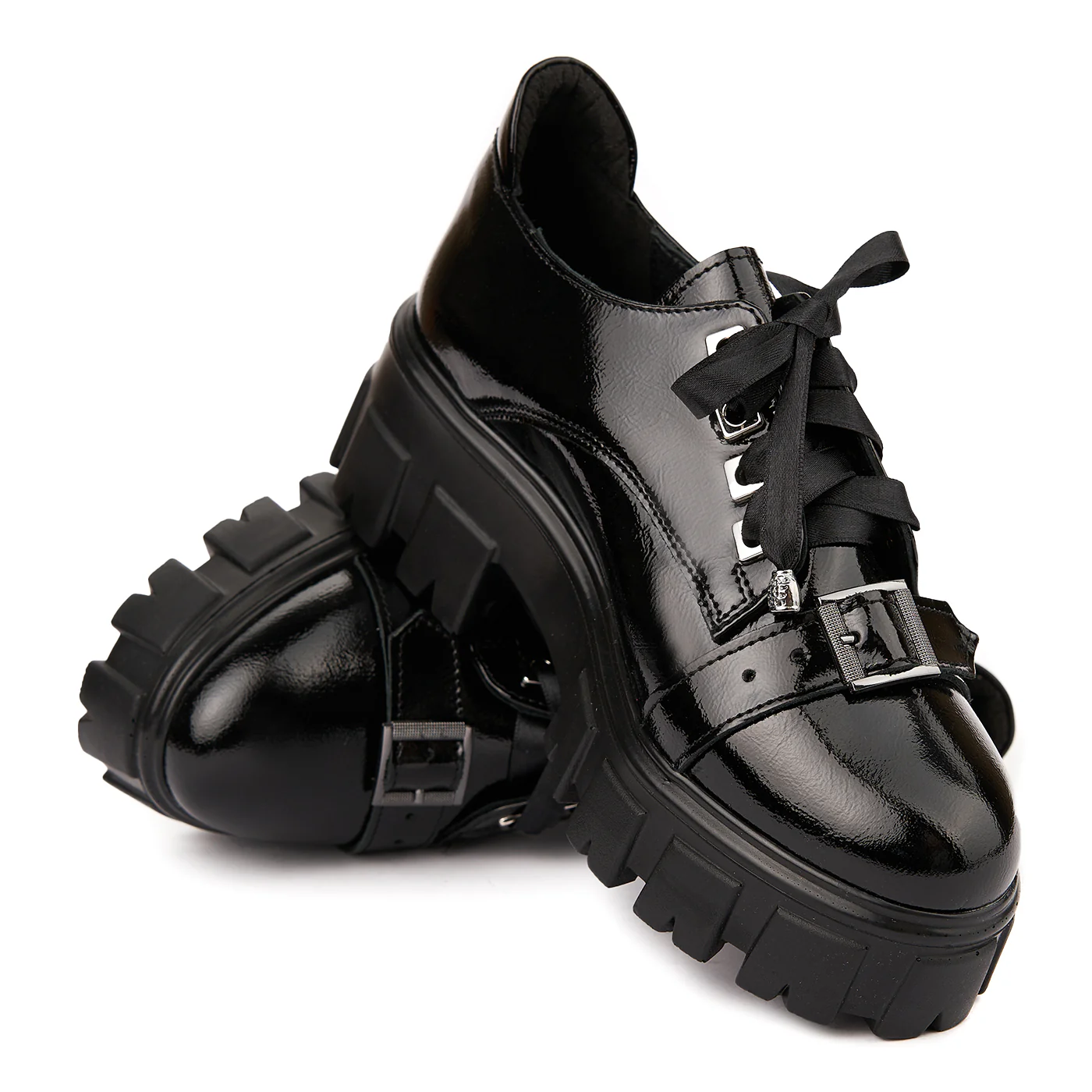Pantofi Piele Naturala cu talpa groasa 1666 - Image 2