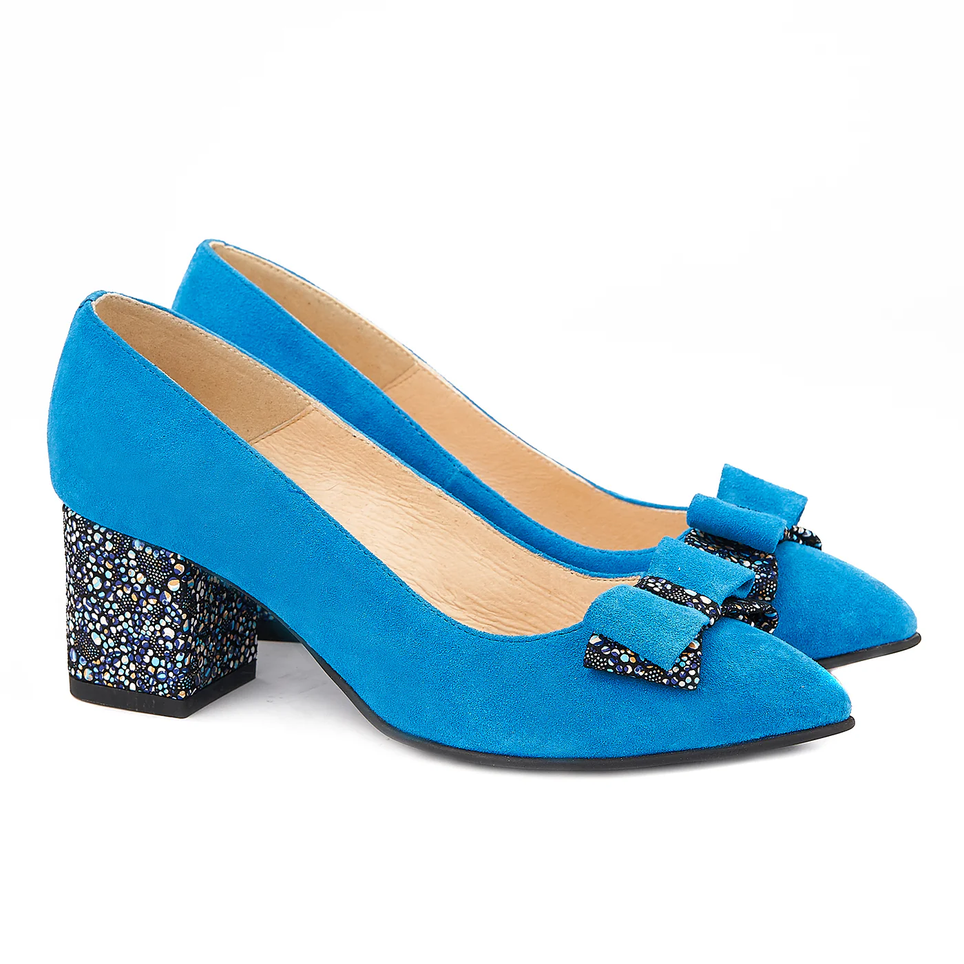 Pantofi Piele Naturala Albastra 4003