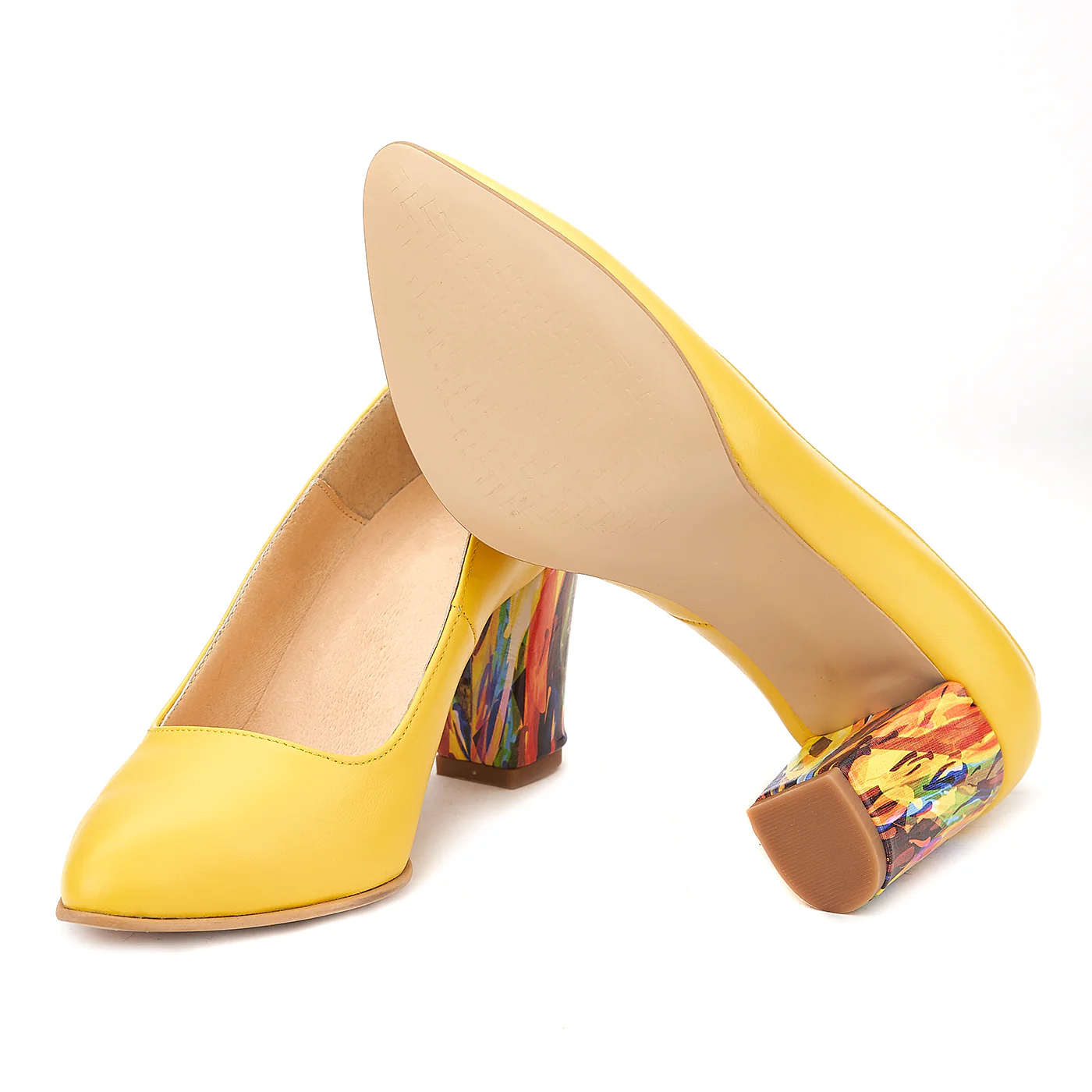 Pantofi Piele Naturala Galbena 4004 - Image 3
