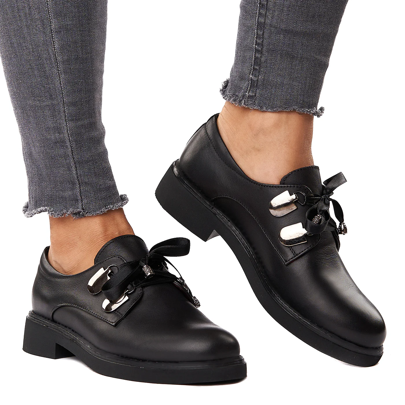Pantofi Piele Naturala neagra 1577 - Image 2