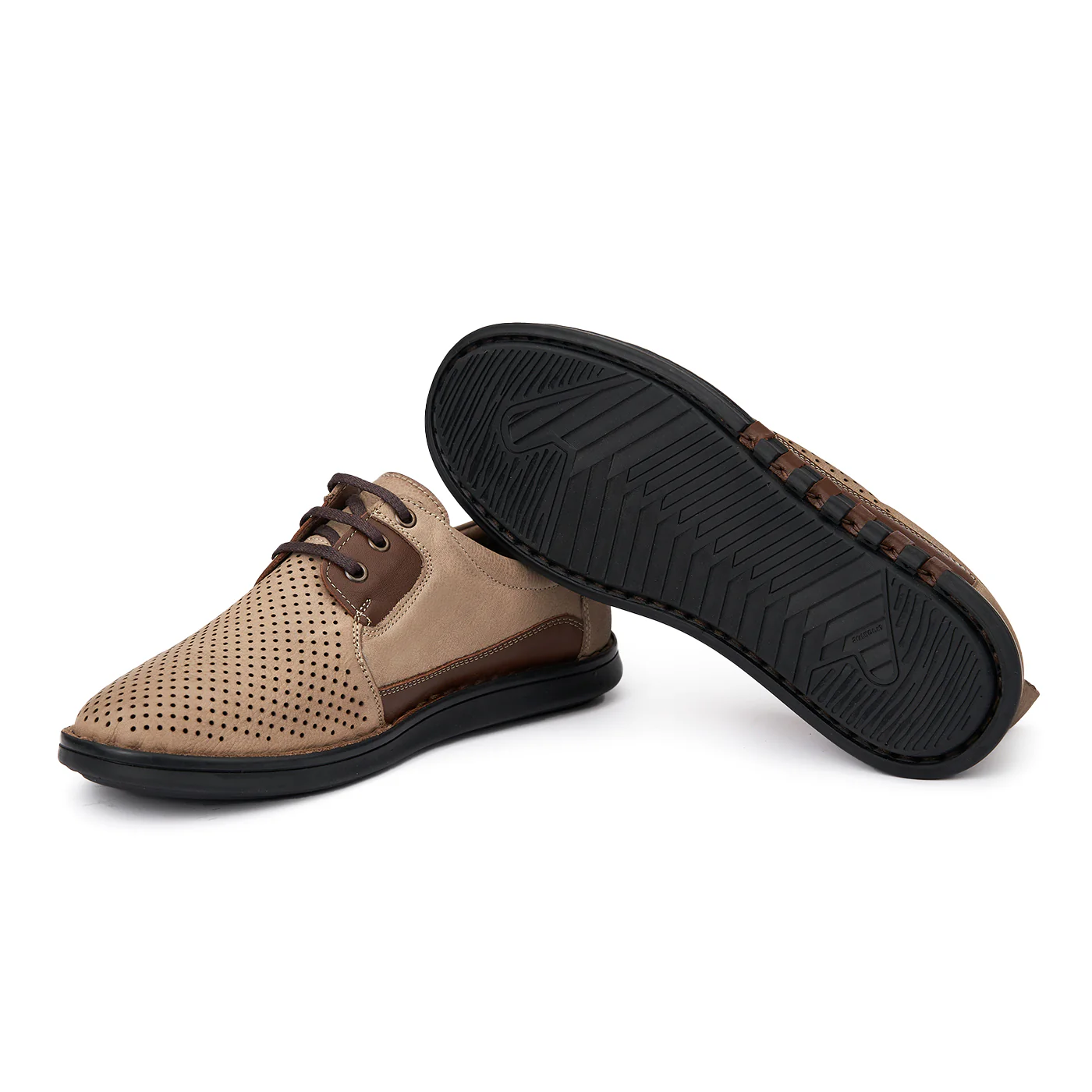Pantofi Piele Perforata Naturala Barbati Casual 7054 - Image 3