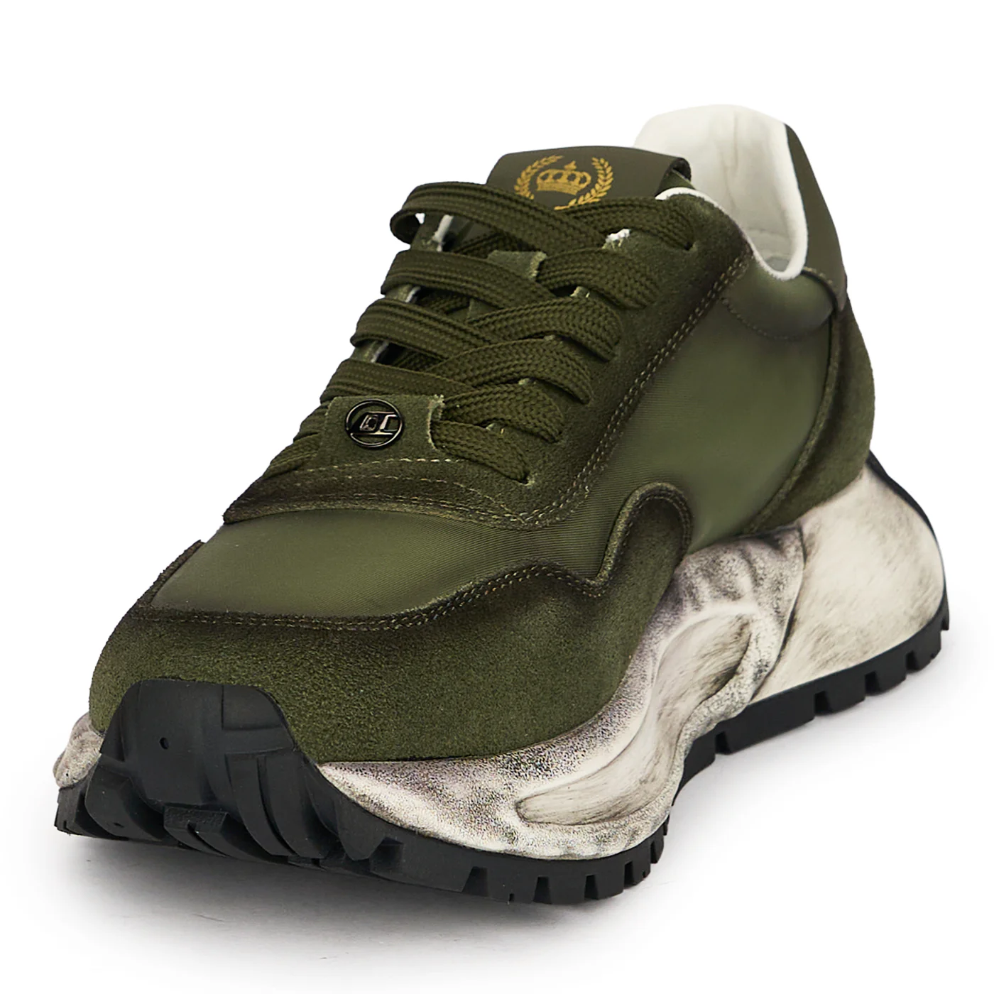 Pantofi sport barbati din piele naturala kaki 20123 - Image 3