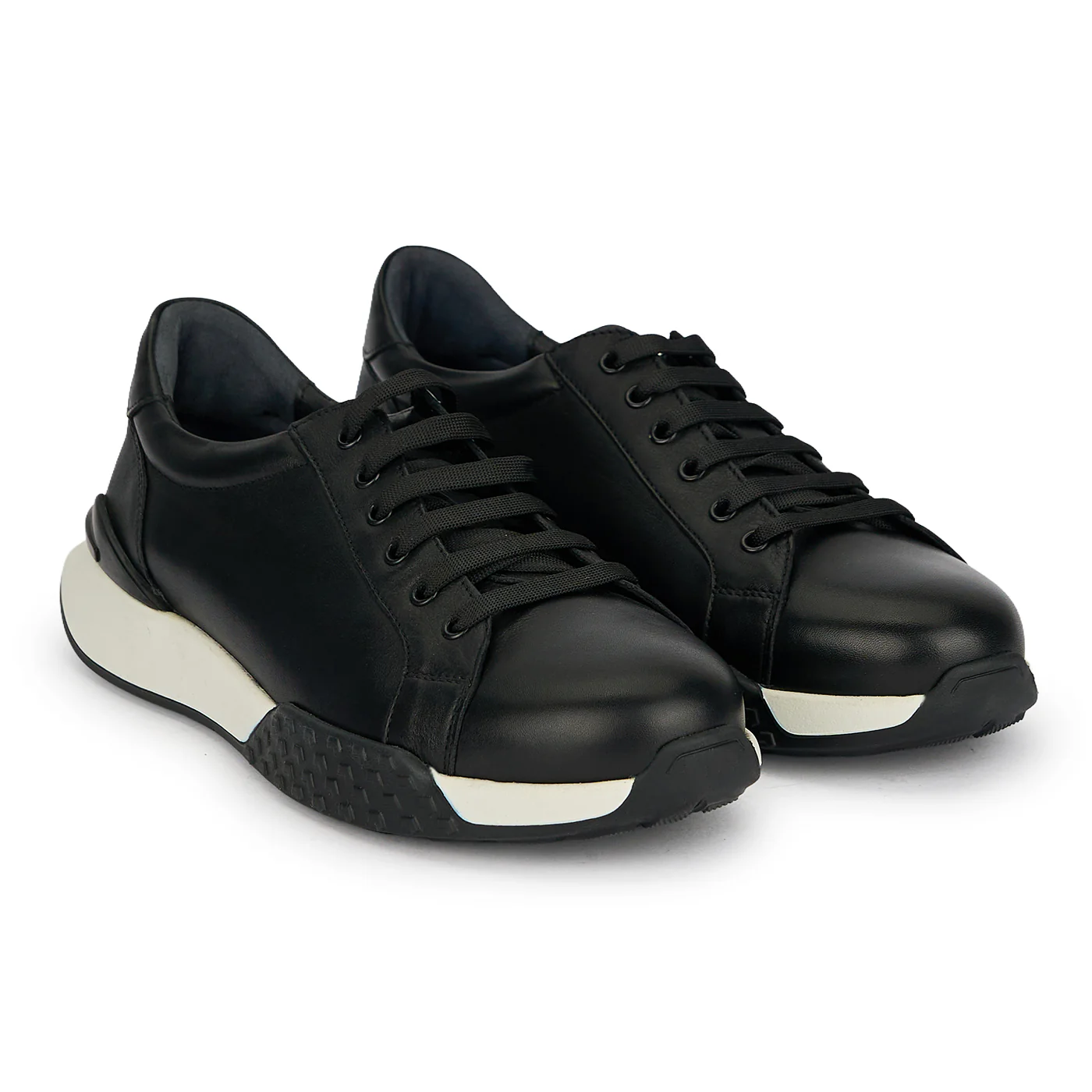 Pantofi sport barbati din piele naturala neagra 20115 - Image 4