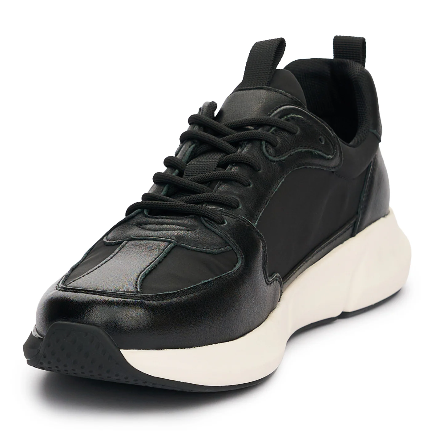 Pantofi sport barbati din piele naturala neagra 7450 - Image 3