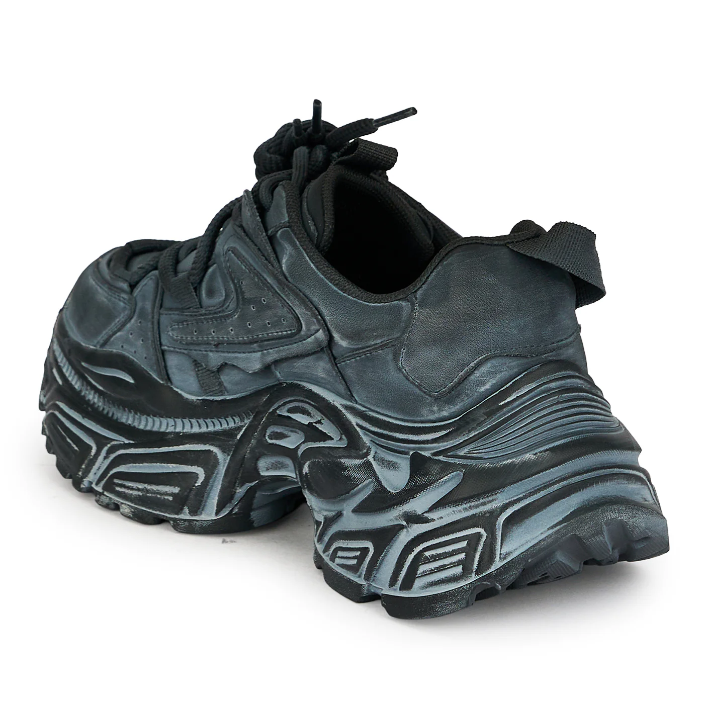 Pantofi sport dama din piele naturala gri cu talpa inalta 6 cm 18760 - Image 3