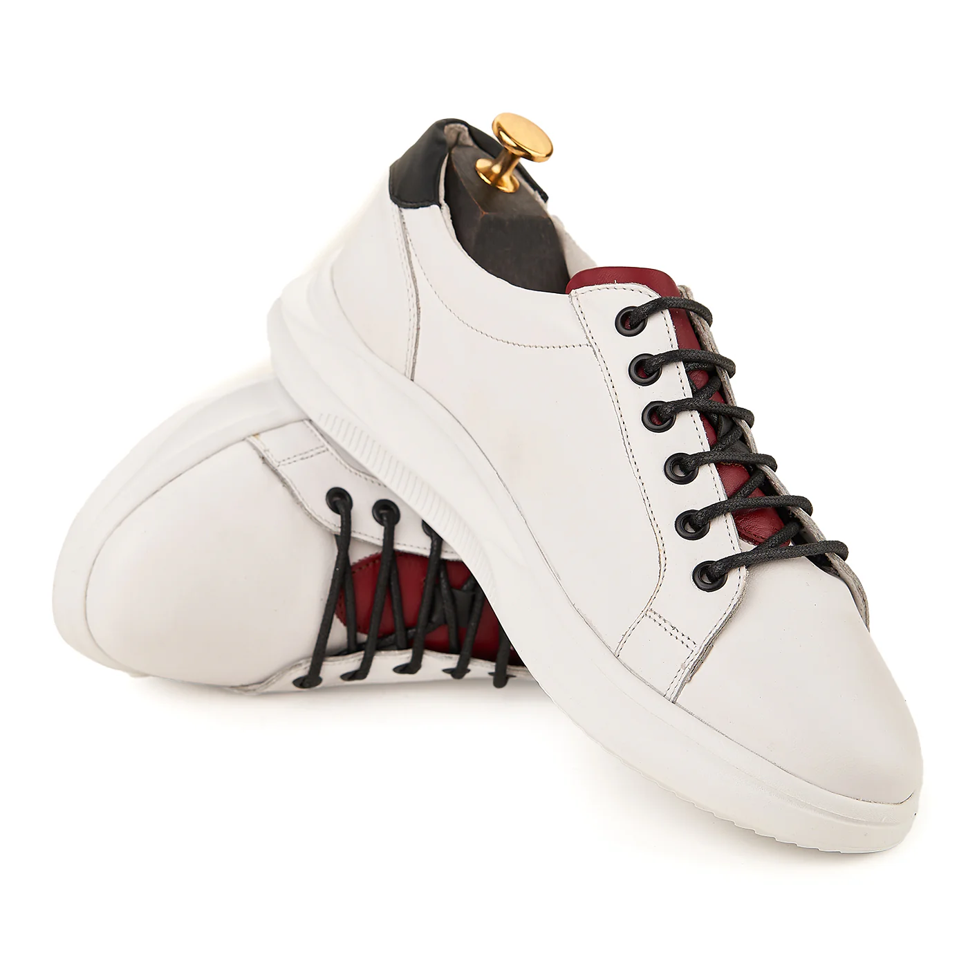 Pantofi sport din piele naturala alba 1027 - Image 4