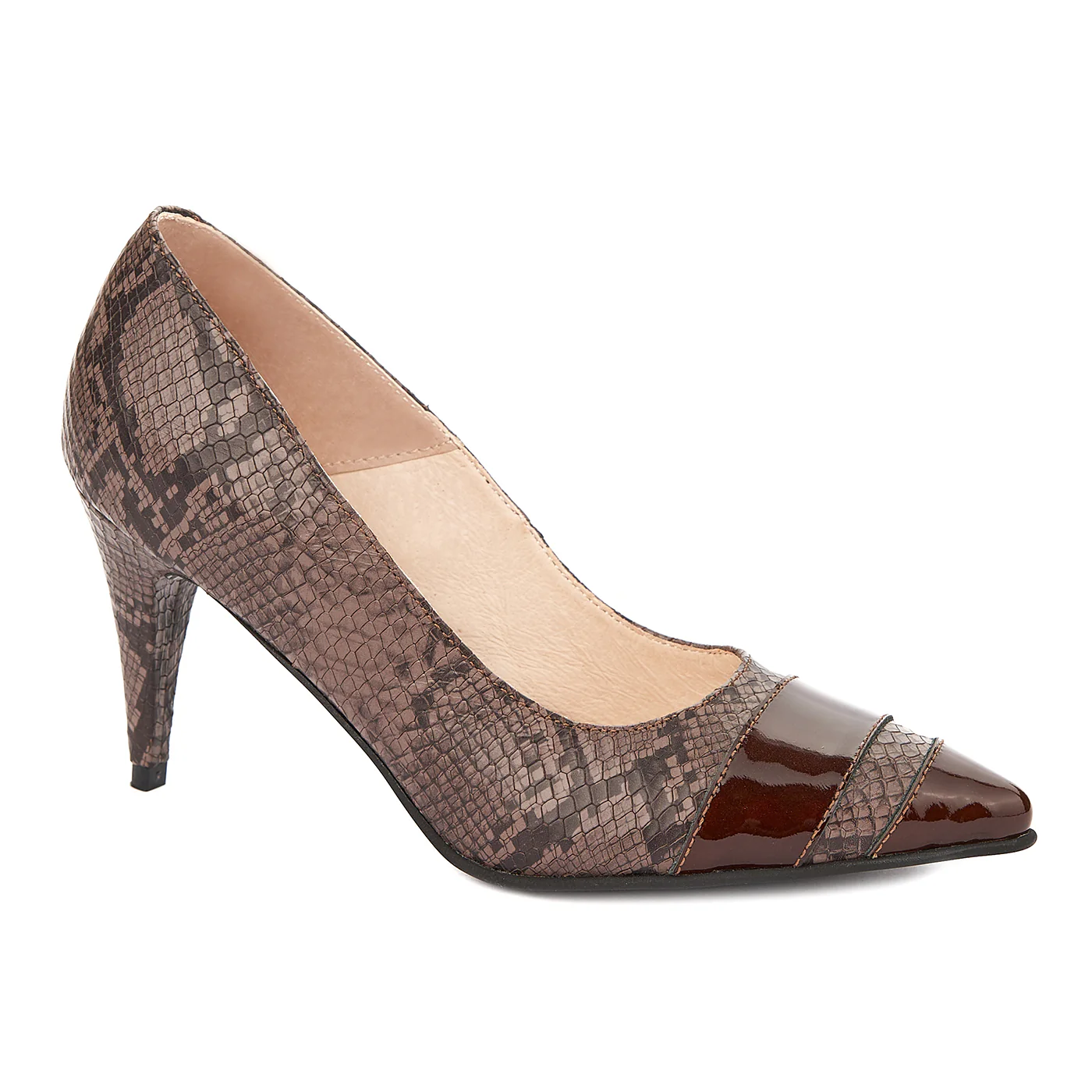 Pantofi toc subtire din piele naturala 4322