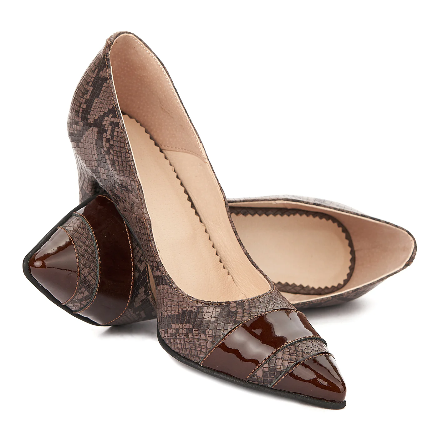 Pantofi toc subtire din piele naturala 4322 - Image 4