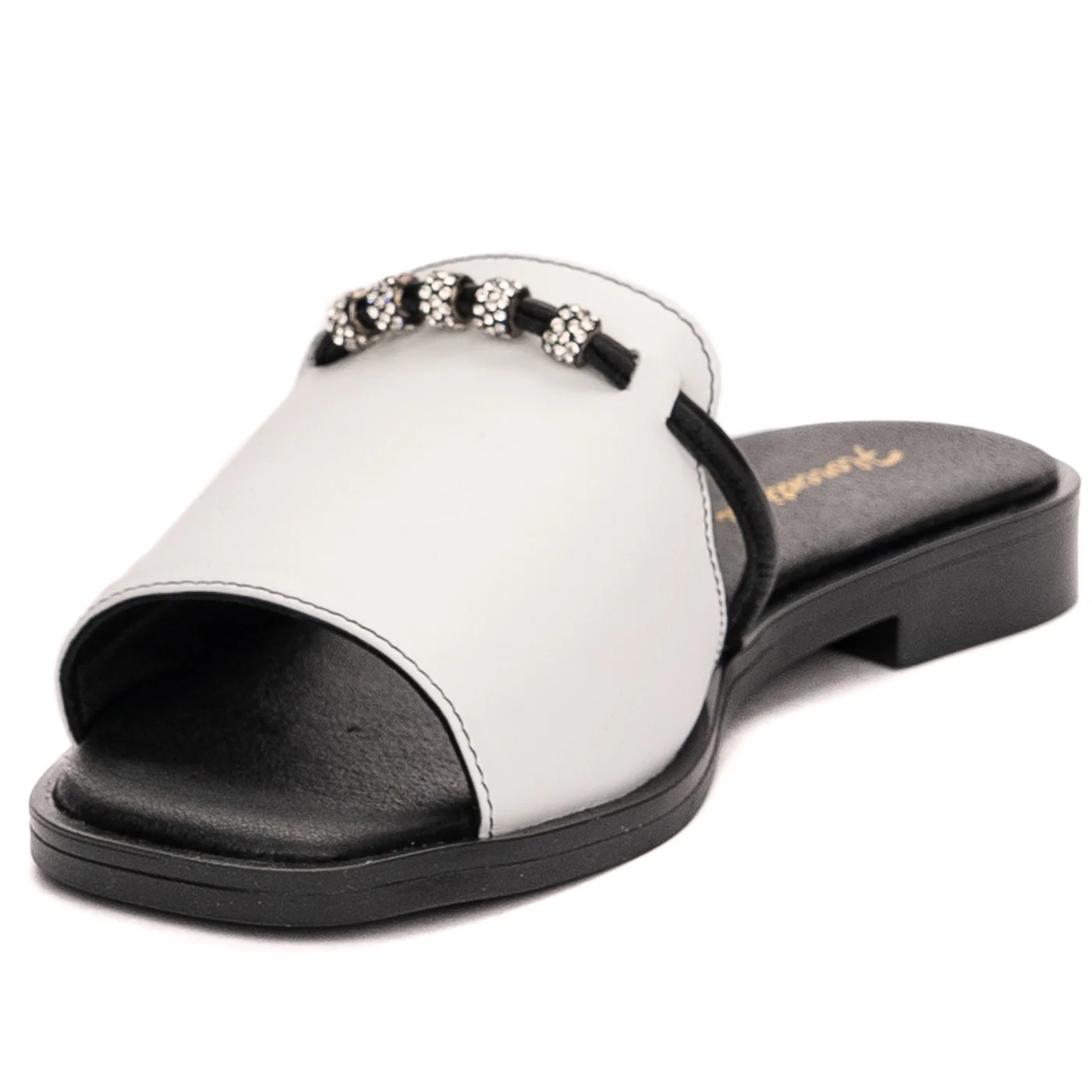 Papuc dama din piele naturala alba 13556 - Image 3