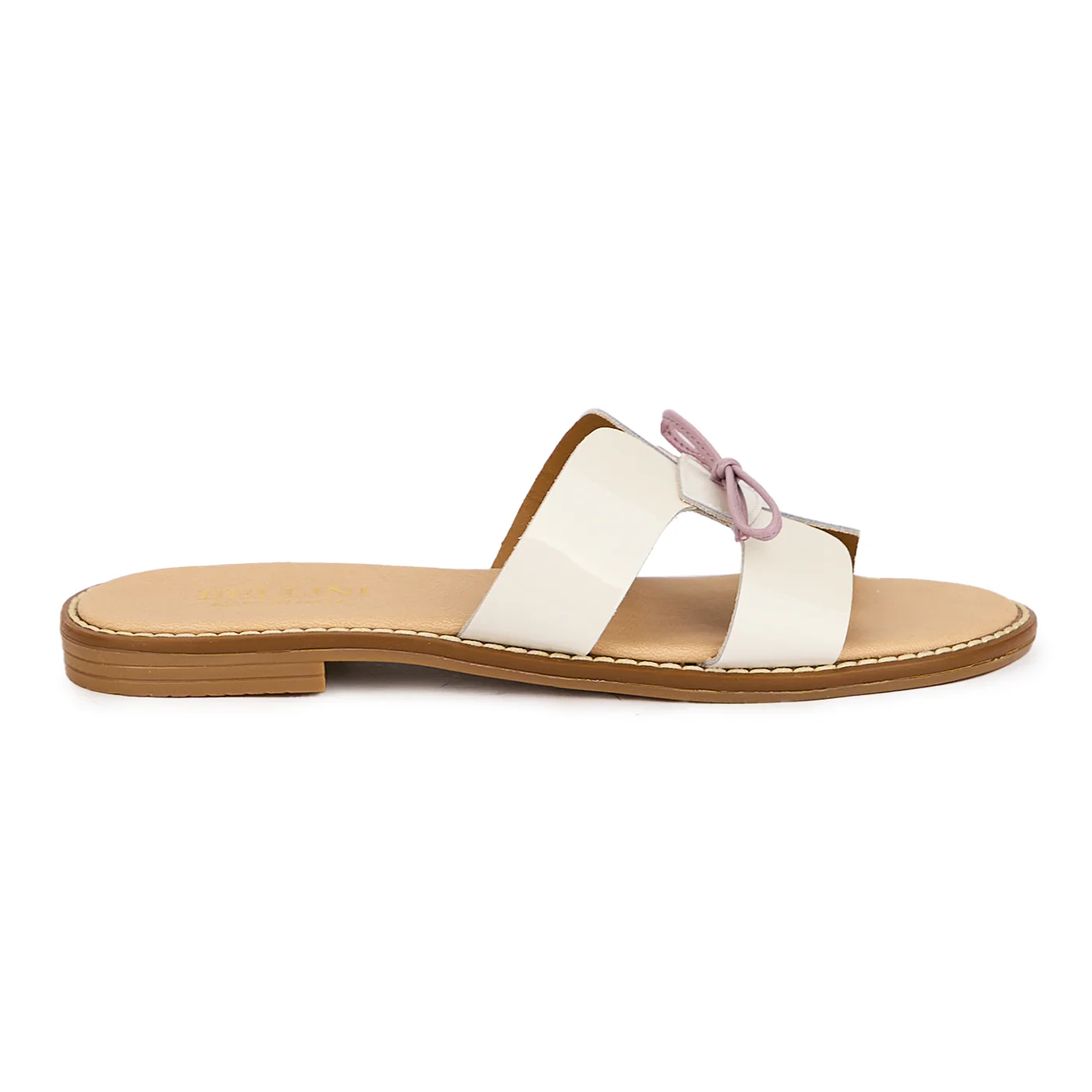 Papuc dama din piele naturala alba 16573