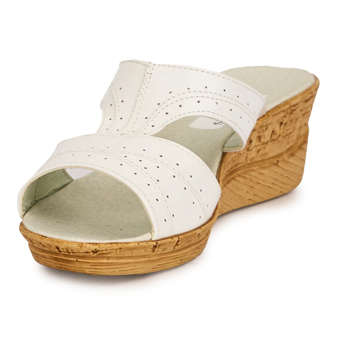 Papuc dama din piele naturala alba 16606 - Image 3