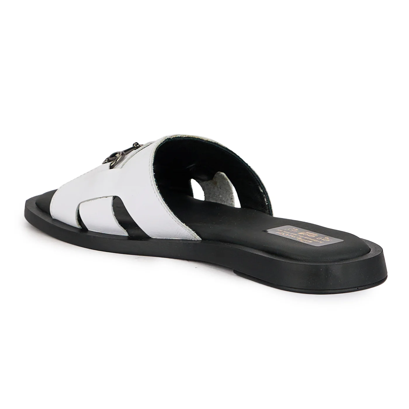 Papuc dama din piele naturala alba cu talpa joasa 16348 - Image 2