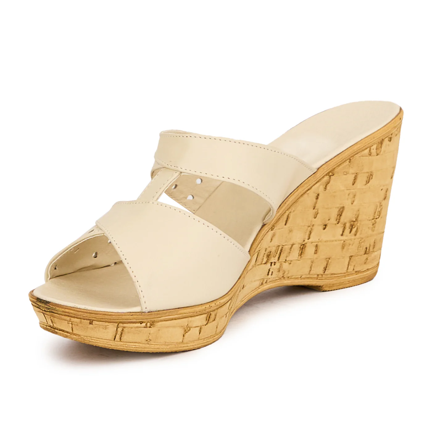 Papuc dama din piele naturala bej cu platforma 8.5 cm 16544 - Image 3