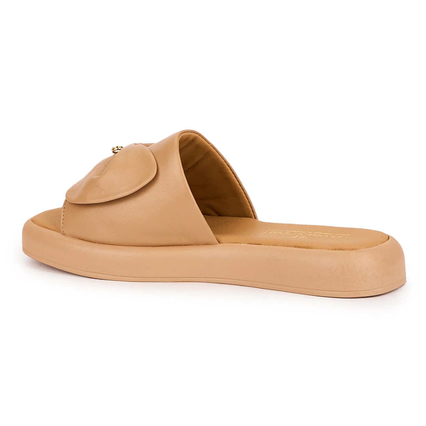 Papuc dama din piele naturala bej-fard cu accesoriu 16555 - Image 2