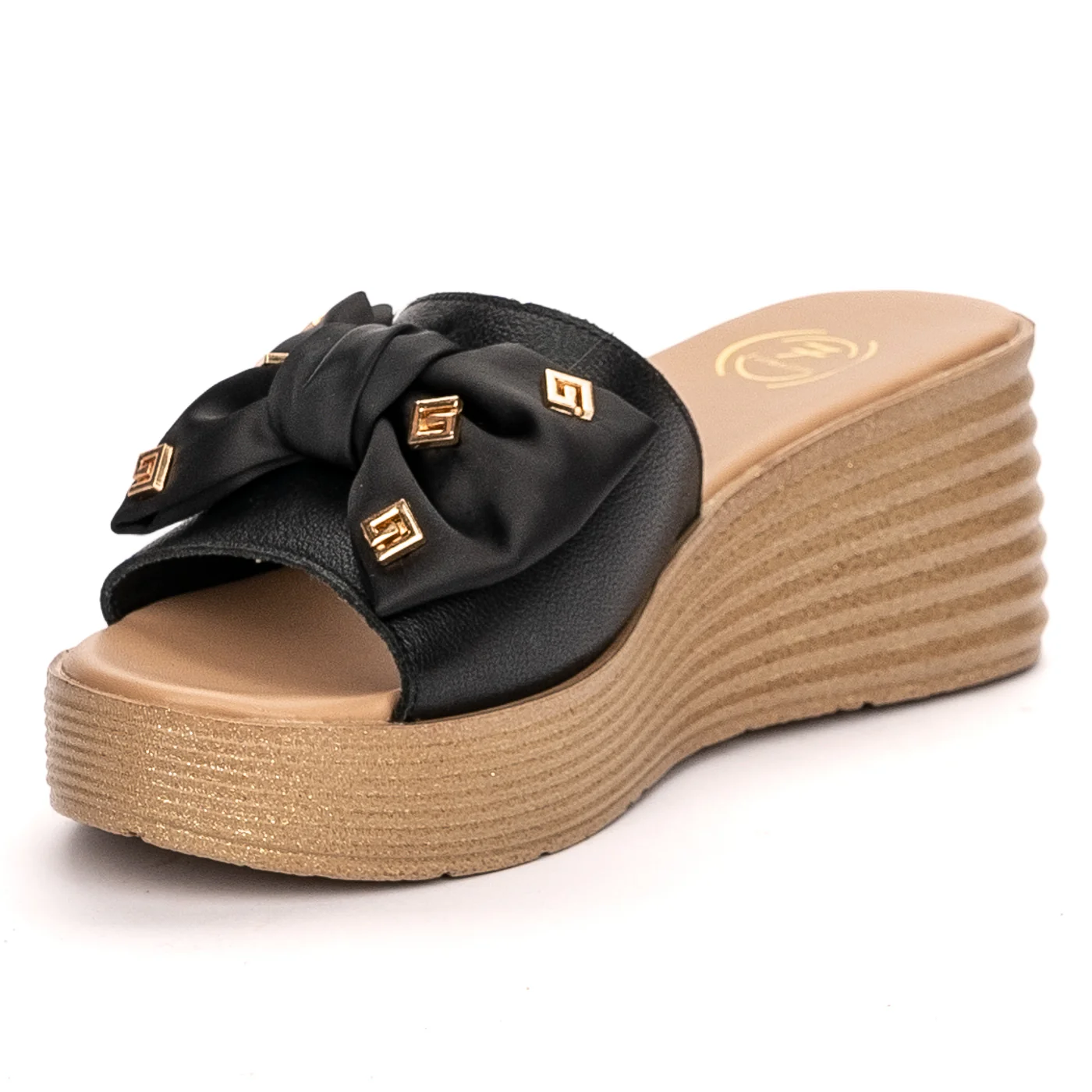 Papuc dama din piele naturala neagra cu platforma 13466 - Image 3