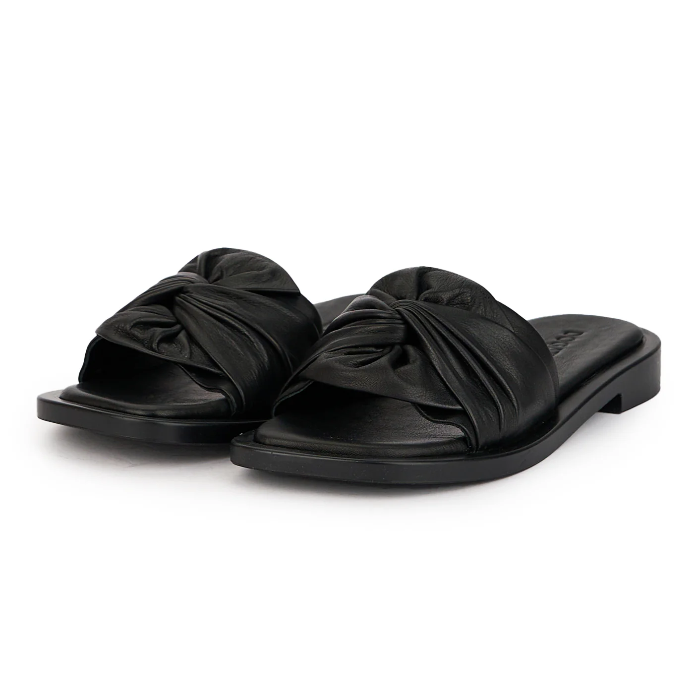 Papuc dama din piele naturala neagra cu talpa joasa 16109 - Image 3