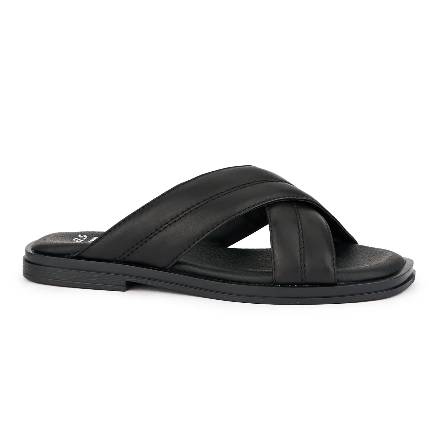 Papuc dama din piele naturala neagra cu talpa joasa 16161 - Image 2