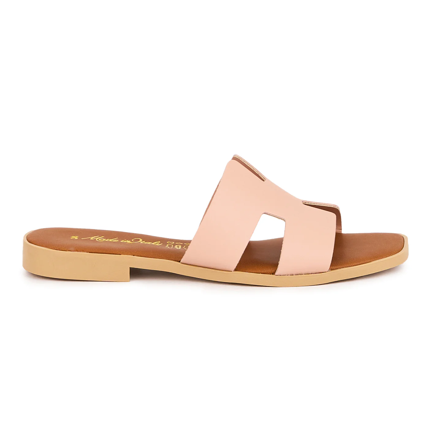 Papuc dama din piele naturala roz-nude 16564