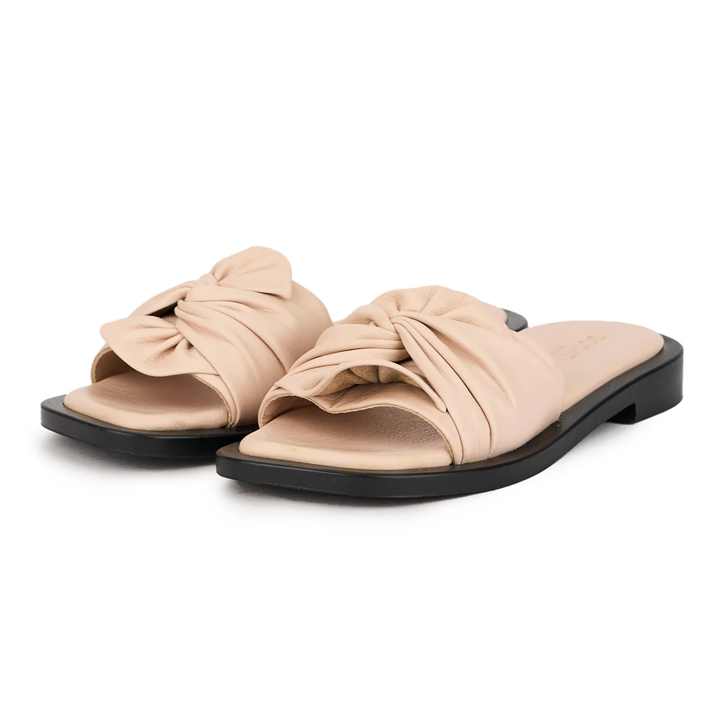 Papuc dama din piele naturala roz-pudra cu talpa joasa 16113 - Image 3