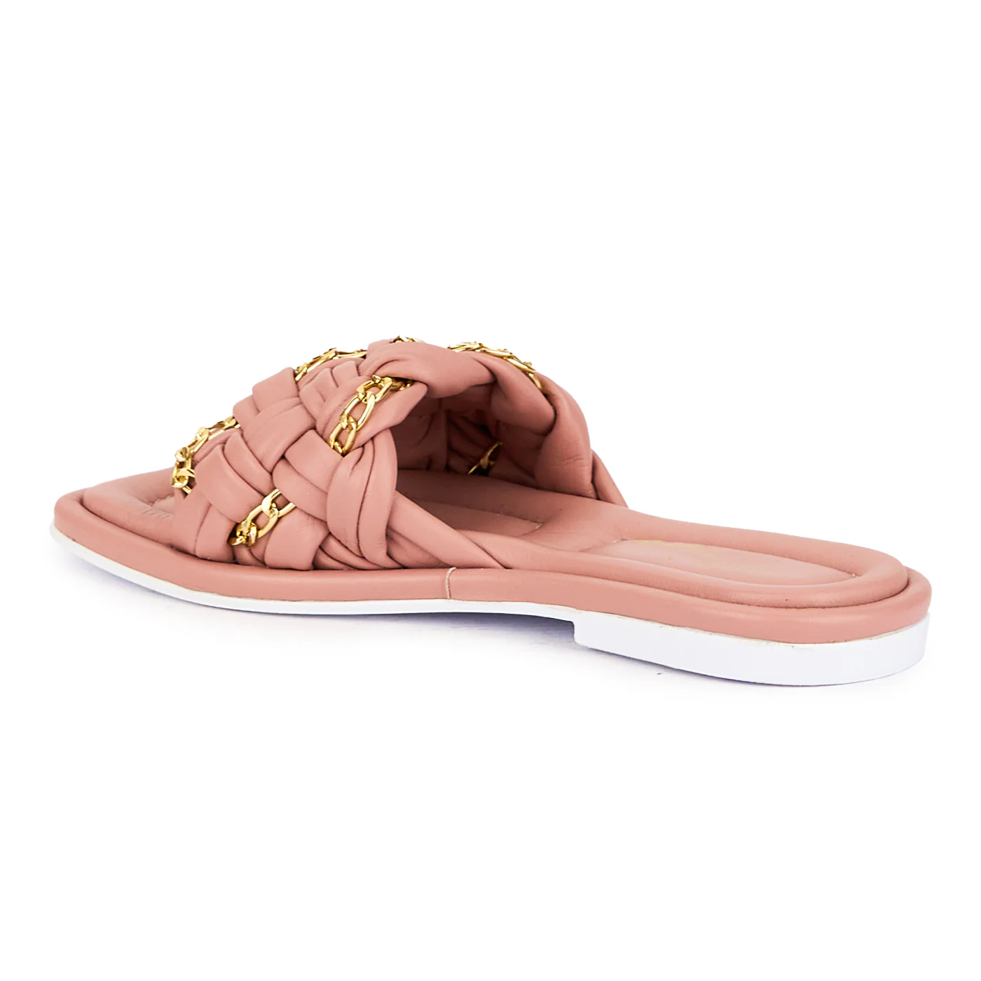 Papuc dama din piele naturala roz-somon cu talpa joasa 16108 - Image 2