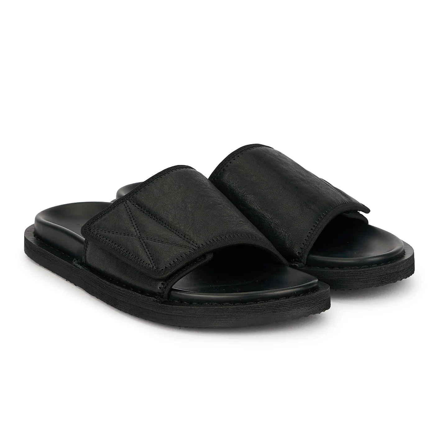 Papuci barbati din piele naturala neagra 20189 - Image 4