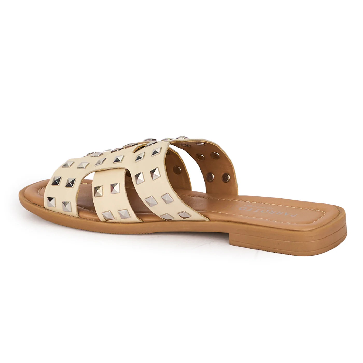 Papuci dama din piele naturala crem 18417 - Image 2