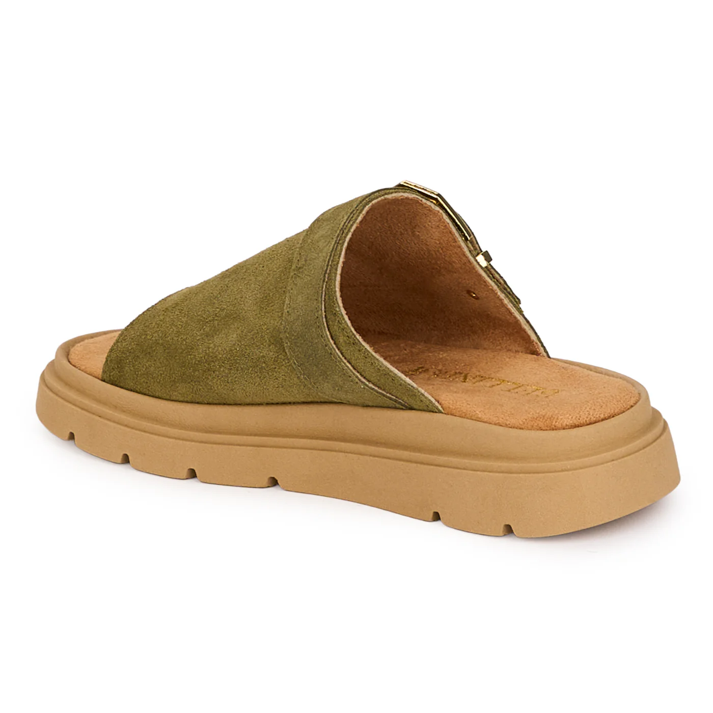 Papuci dama din piele naturala kaki 18581 - Image 2