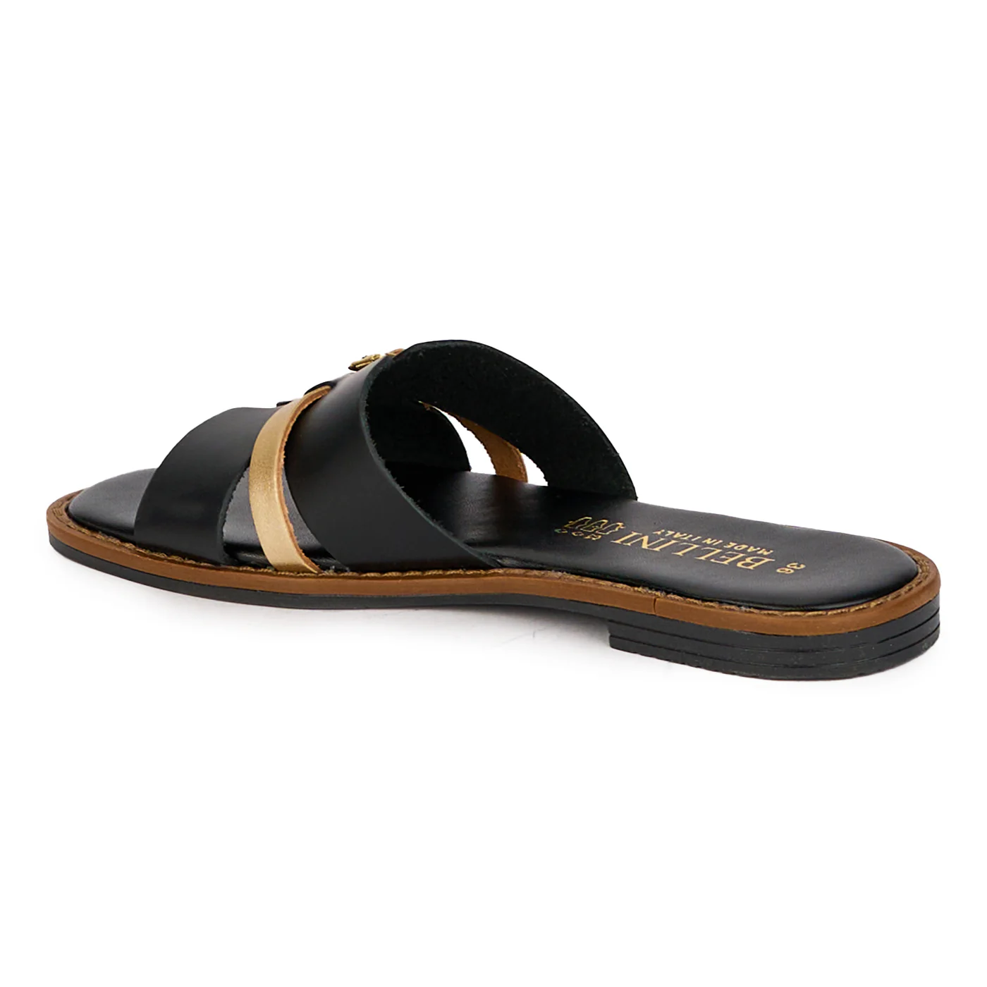 Papuci dama din piele naturala neagra cu talpa joasa 18310 - Image 2