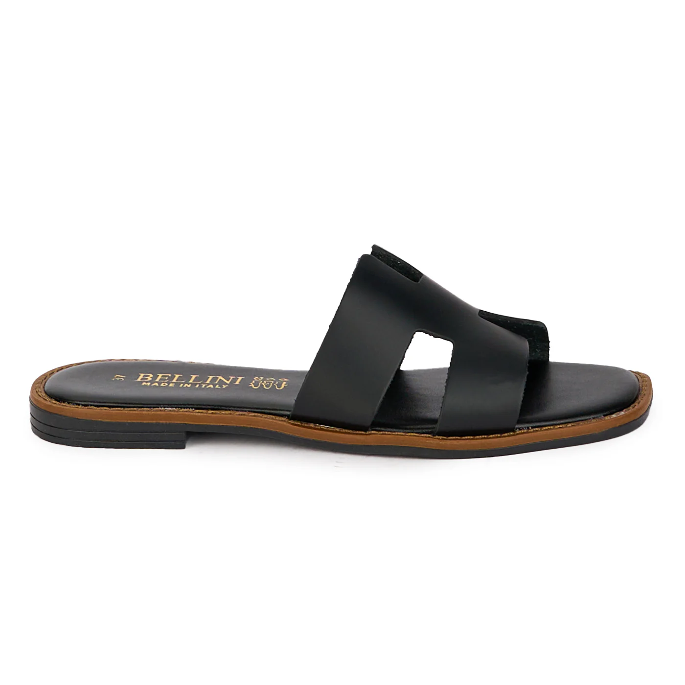 Papuci dama din piele naturala neagra cu talpa joasa 18311 - Image 2