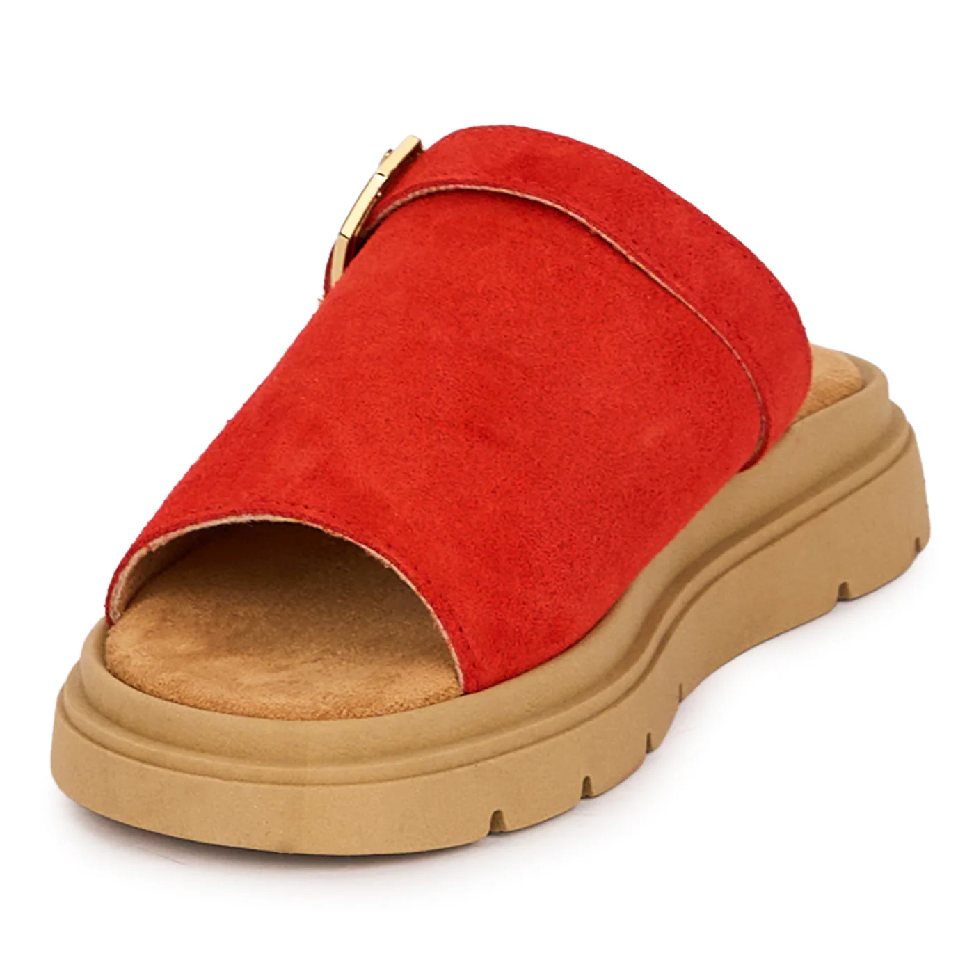 Papuci dama din piele naturala rosie 18582 - Image 3