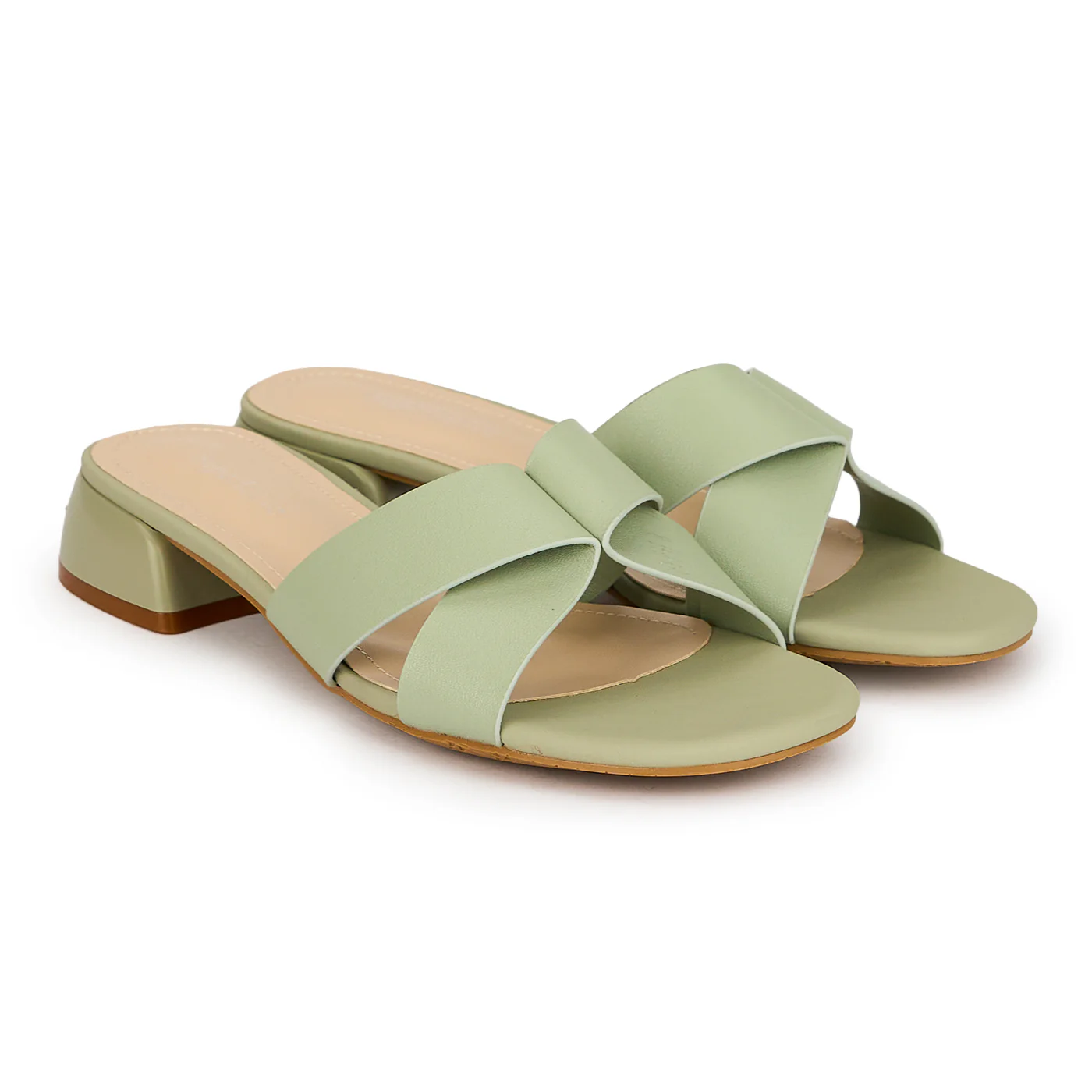 Papuci eleganti dama din piele naturala verde cu toc mic 3 cm 19799 - Image 4