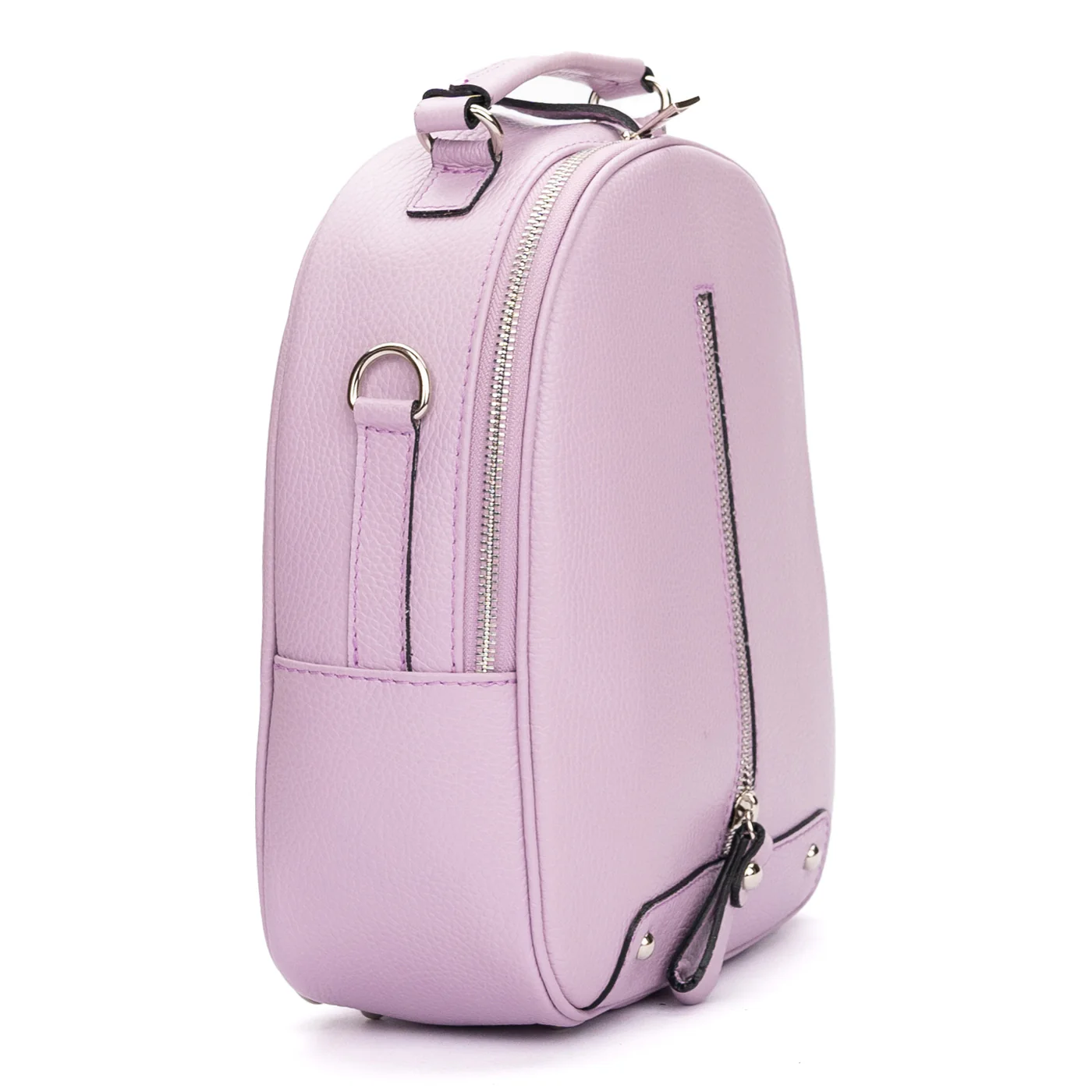 Rucsac dama convertibil in geanta din piele naturala mov 11025 - Image 2
